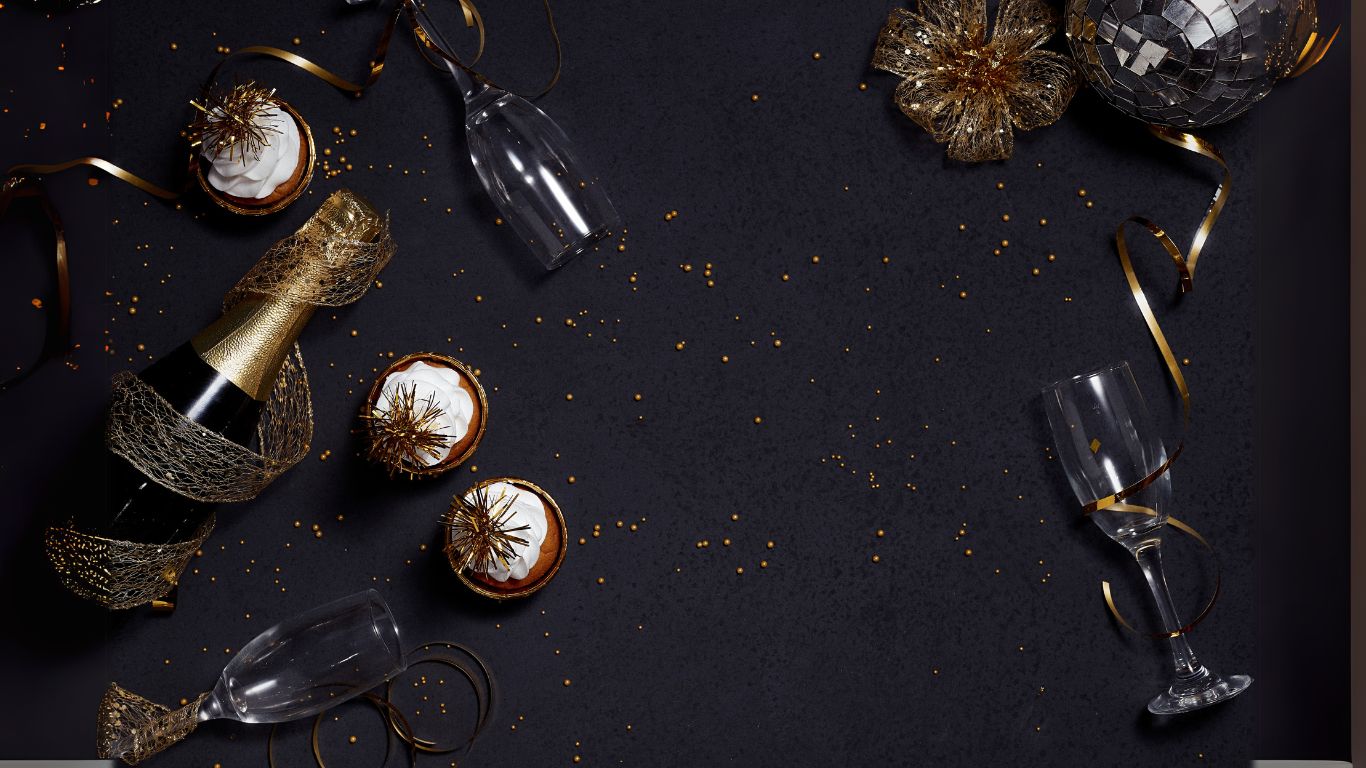partyware, gold confetti
